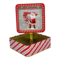 Square Cookie Tin with Window - Merry Christmas Santa with Gifts